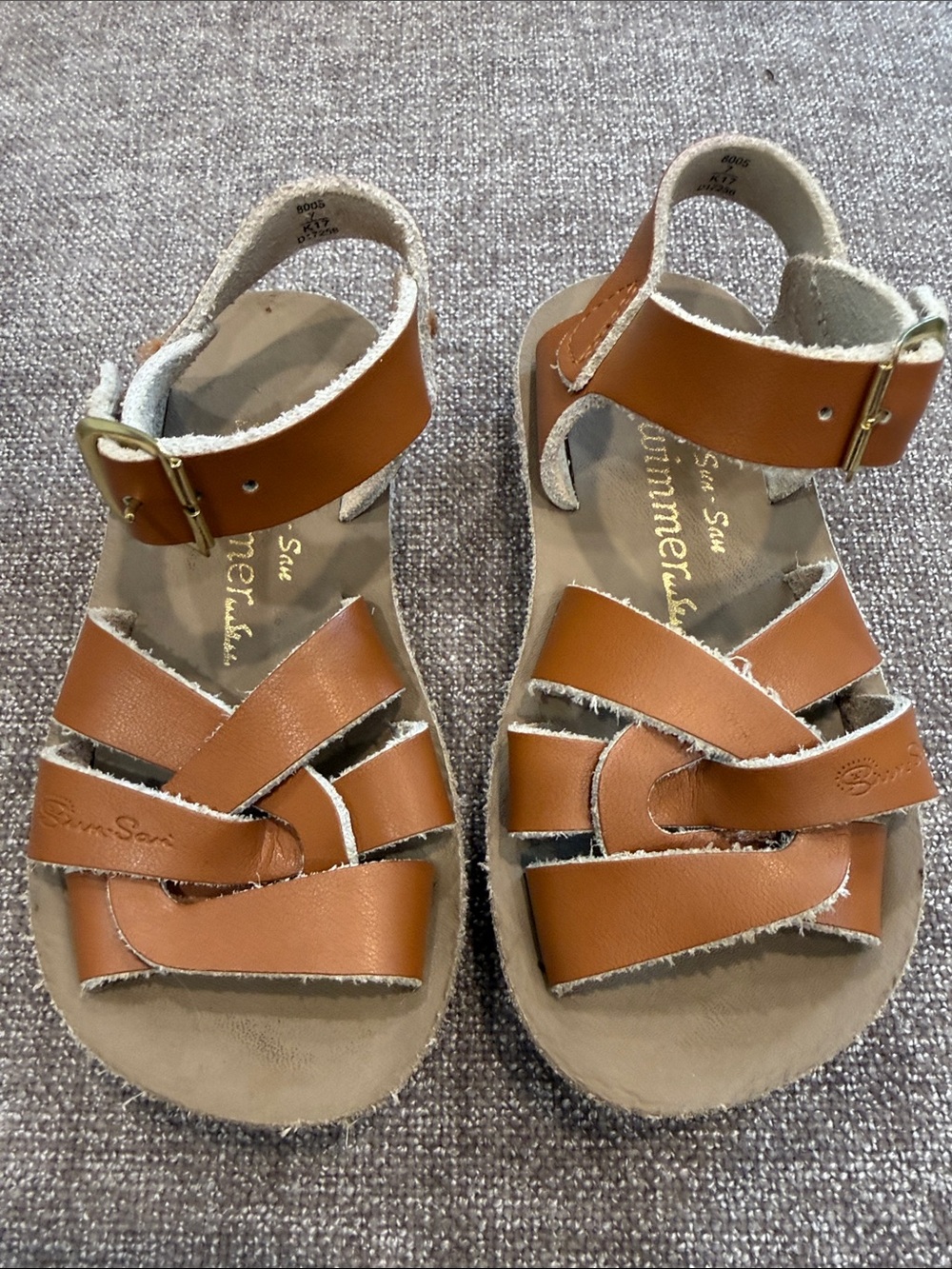 Sun San Kids genuine Leather Sandals in Tan